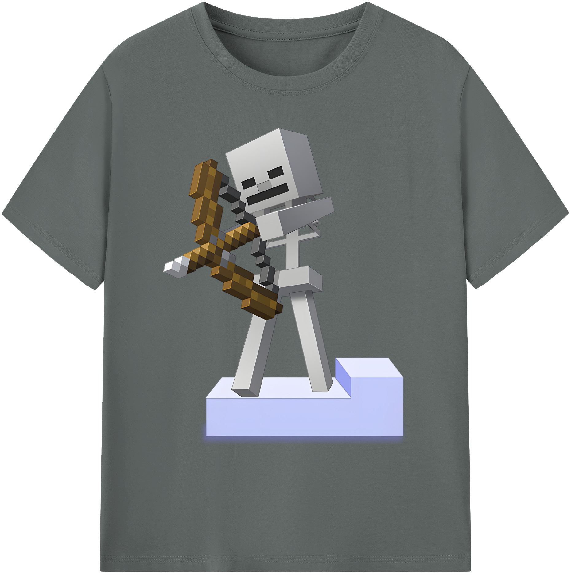 （画像用） マインクラフト ブロックの世界 Minecraft MC Block world 綿100％ メンズ半袖Tシャツ｜肌触りやわらか＆通気性